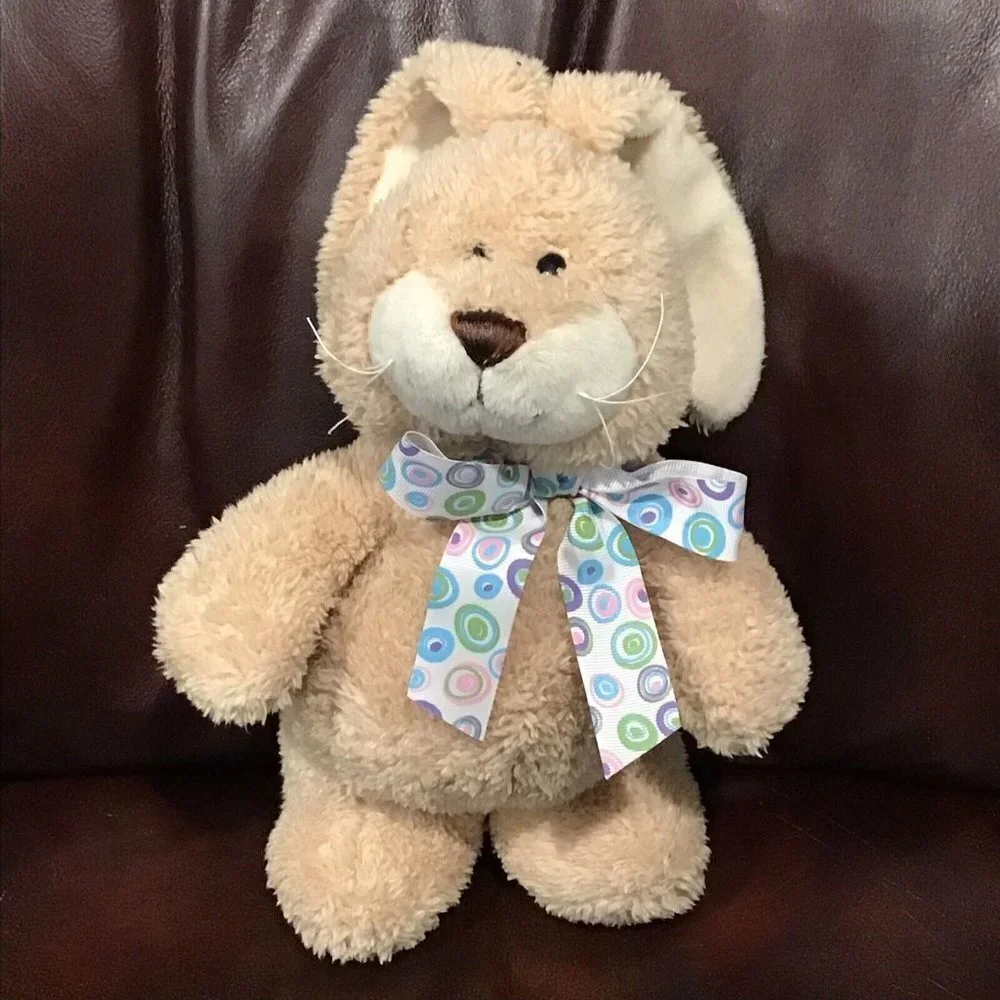 Gund Bunny Rabbit Easter‎ Plush 12 Inch Tan Floppy Ear  Stuffed Animal Bowtie